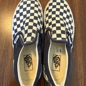 Vans Kids Black and White Checkered Slip-On Sneakers